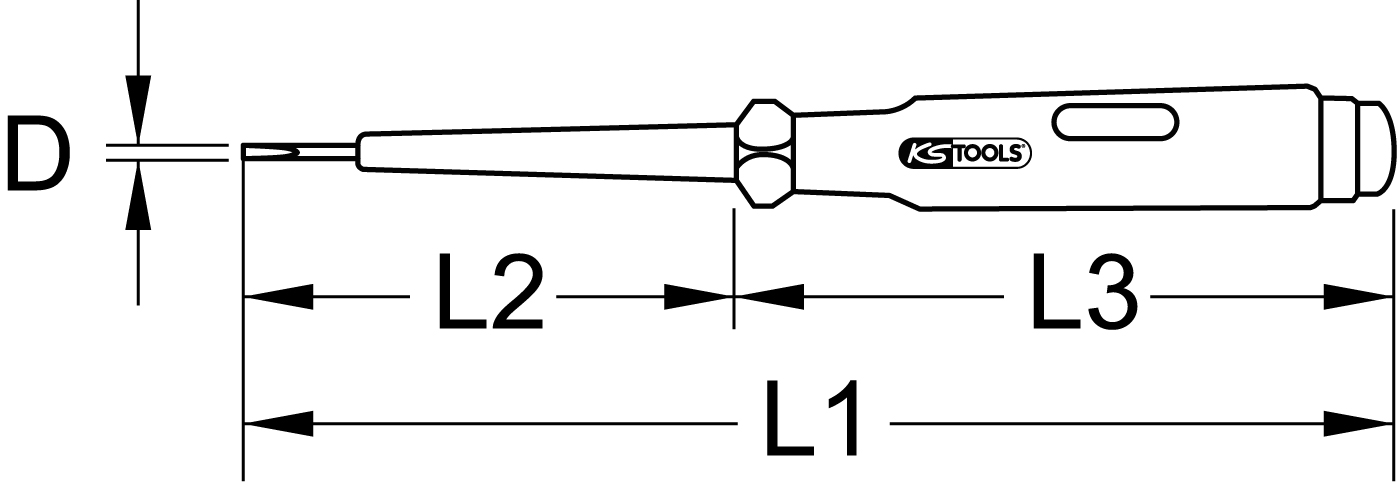 KS Tools Spannungsprüfer mit Schutzisolierung 100-500 V, 140mm