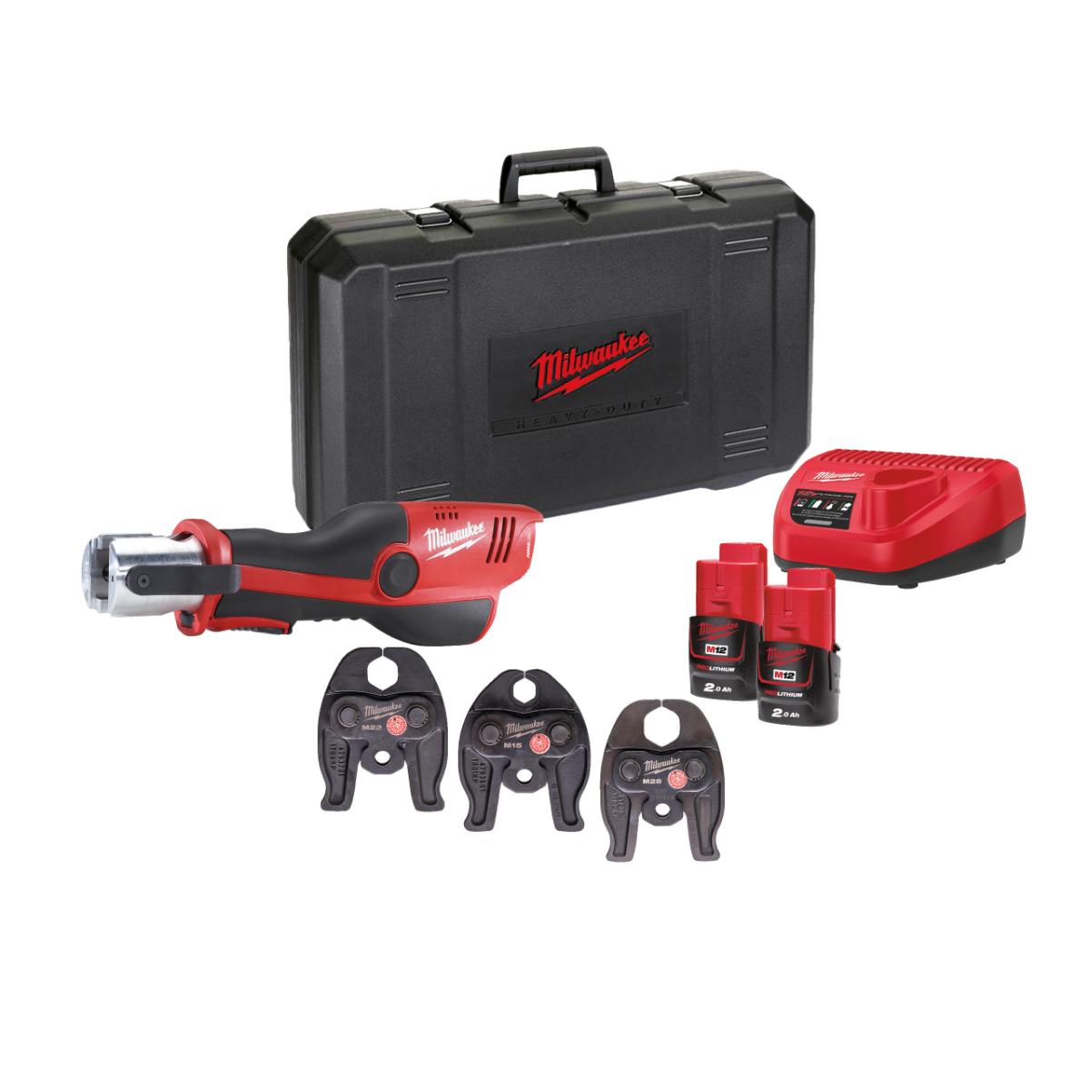 Milwaukee Akku-Presswerkzeug M12 HPT-202C M-Set