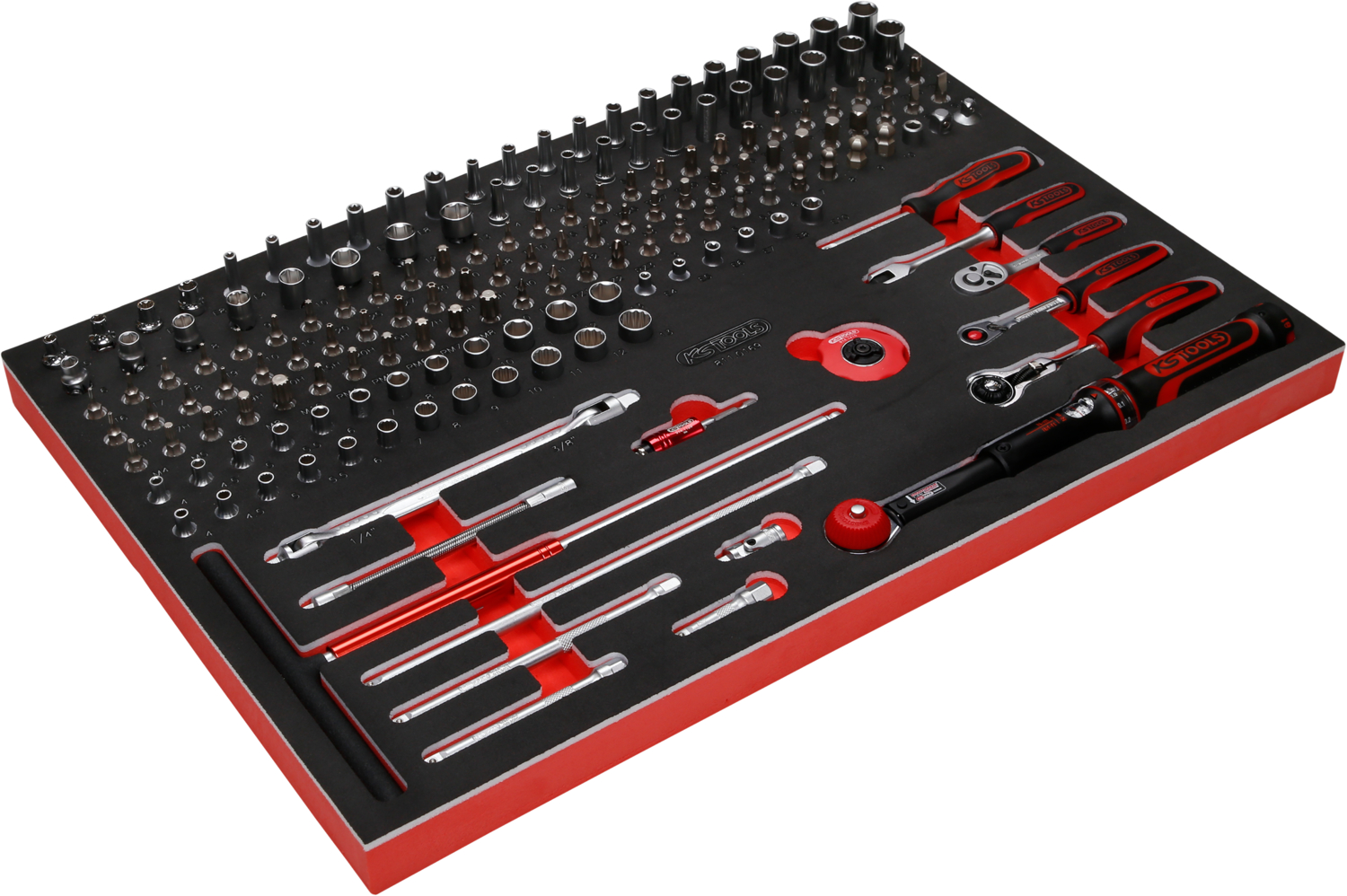 KS Tools 1-4'' Steckschlüssel-Satz in Schaumstoffeinlage, 169-tlg