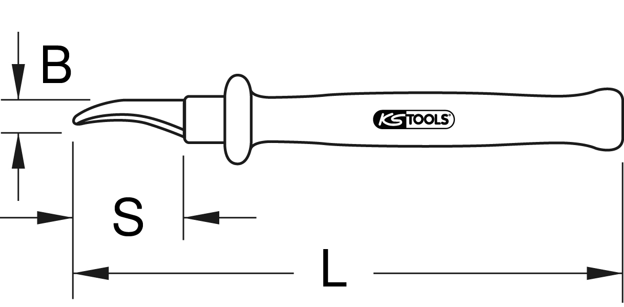 KS Tools Absetzmesser mit Schutzisolierung, 180mm