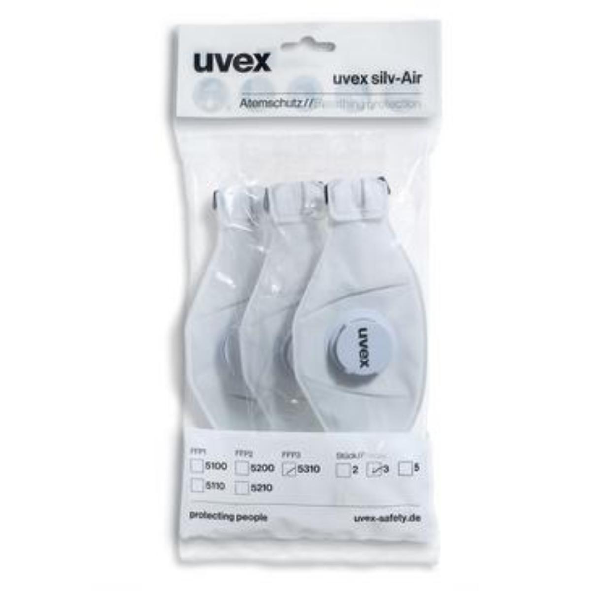 Uvex silv-Air premium 5310 Atemschutzmaske FFP3 Retailverpackung - 3 Stück