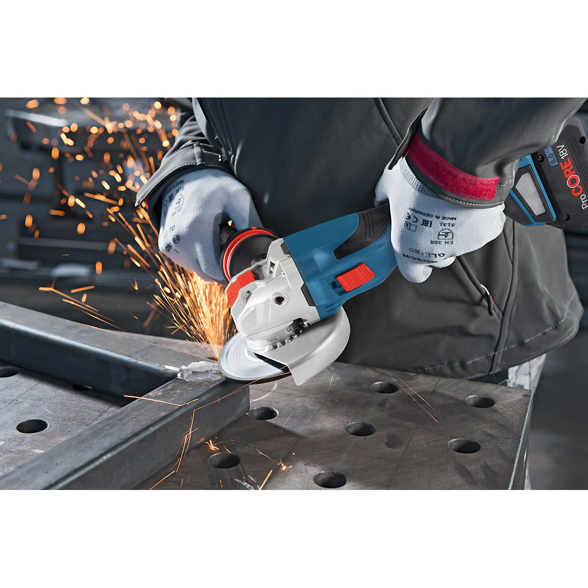 Bosch Akku-Winkelschleifer BITURBO mit X-LOCK GWX 18V-15 C, Solo Version, L-BOXX