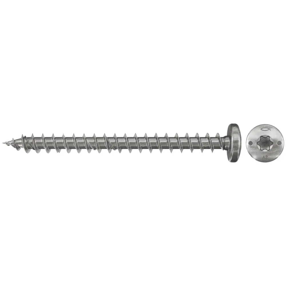 Fischer Spanplattenschraube PowerFast 4,5x40 Edelstahl FPF-PT A2F, Panhead TX, A2, Vollgewinde