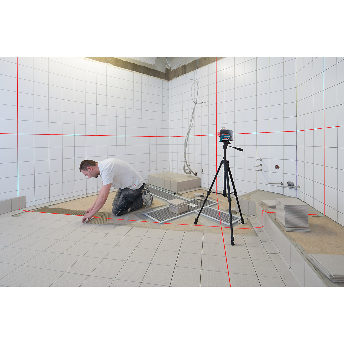 Bosch Linienlaser GLL 3-80 C, mit 1 x 2.0 Ah Li-Ion Akku, Halterung BM 1, L-BOXX