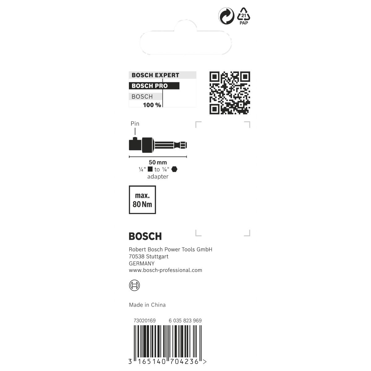 Bosch PRO Socket Adapter mit Stiftverbindung 50 mm