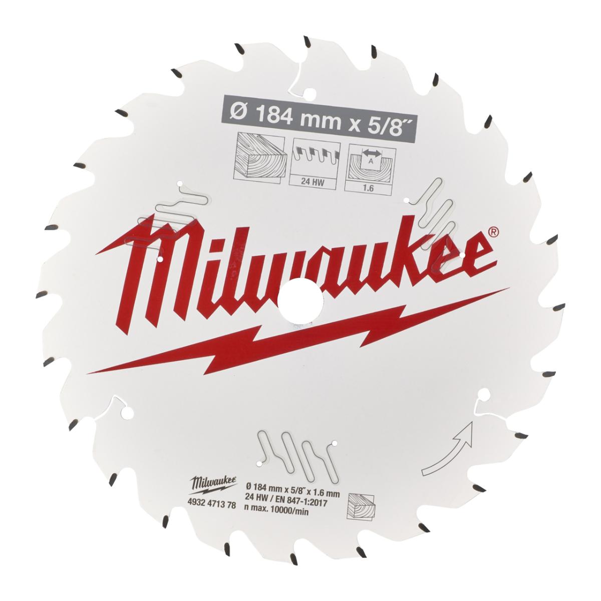 Milwaukee - Kreissägeblatt 184/15,87mm 24Z Holz - 4932471378