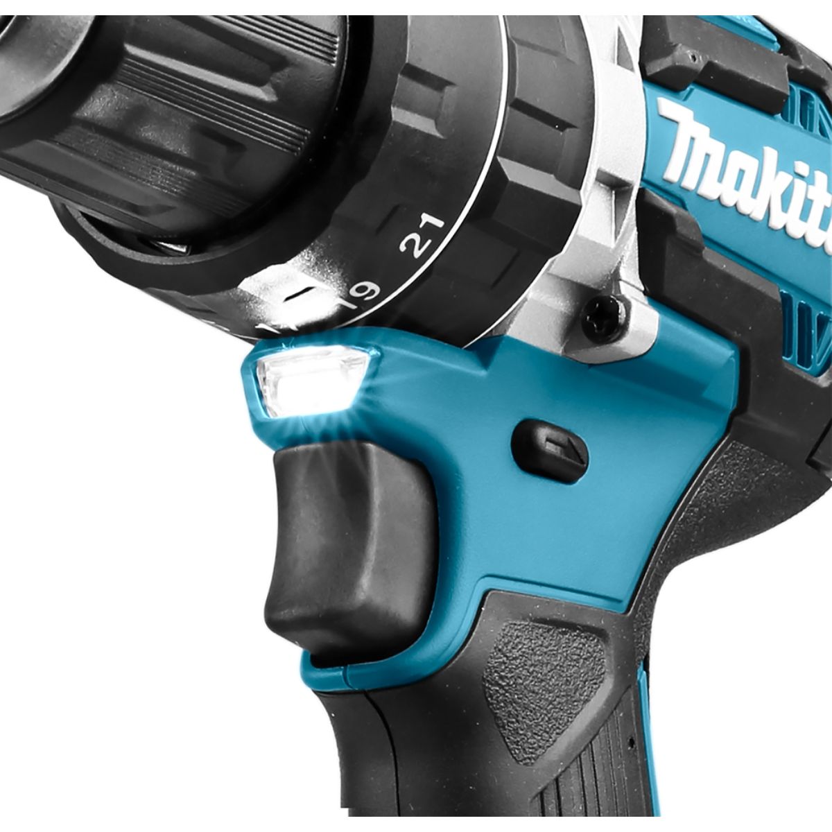 Makita Akku-Schlagbohrschrauber 18V in weiß / 6,0 Ah, 2 Akkus + Ladegerät im MAKPAC DHP484RGJW