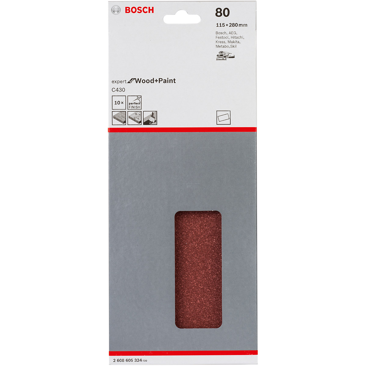 Bosch Schleifblatt C430 für Schwingschleifer115x280 mm ohne Lochung