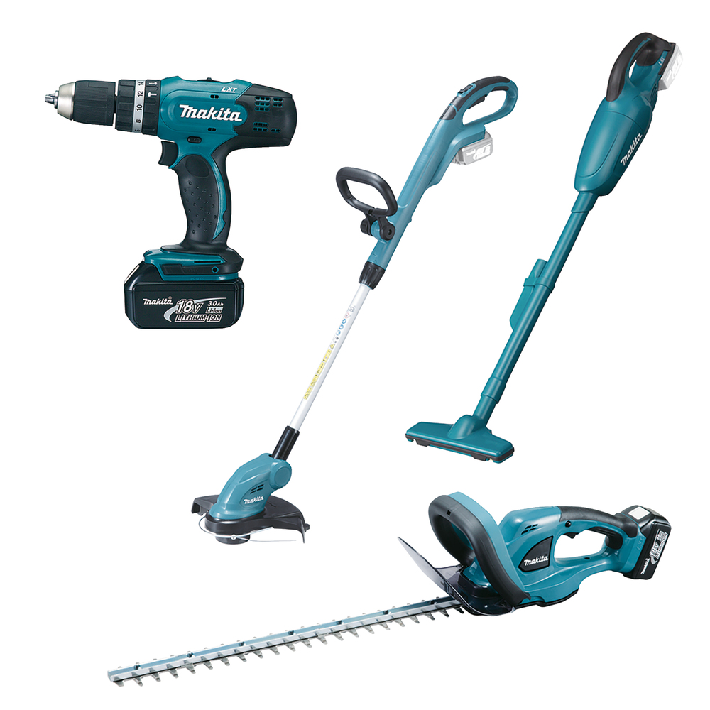 Makita Akku-Kombo-Kit 18V 4x Maschinen + 2x Akkus + Ladegerät - DLX4093