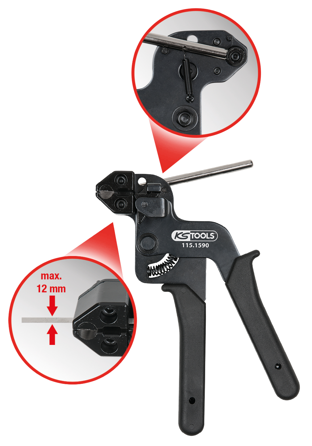KS Tools Spannzange für EDELSTAHL Kabelbinder mit Kugelverschluss
