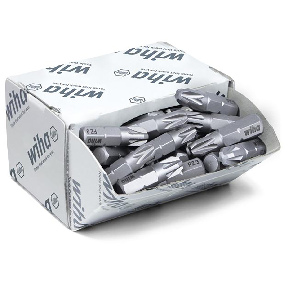 Wiha Bit Set Standard 25 mm Pozidriv (PZ3) 50-teiliges Set 1/4 zoll C6,3 in Großpackung