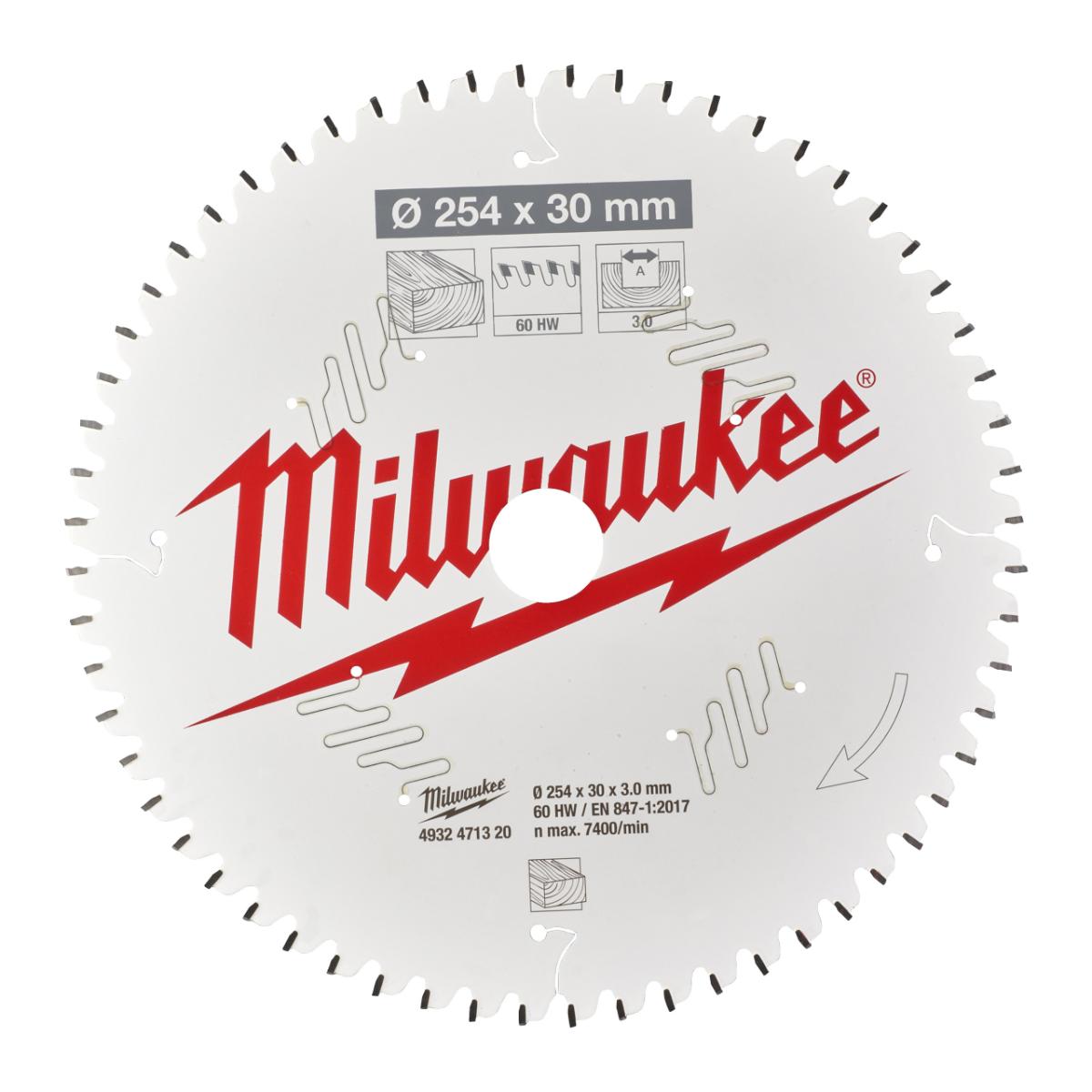 Milwaukee - Kreissägeblatt für Kapp- u. Gehrungssäge 254mm x 30mm x 3.0mm - 60 Zähne ATP