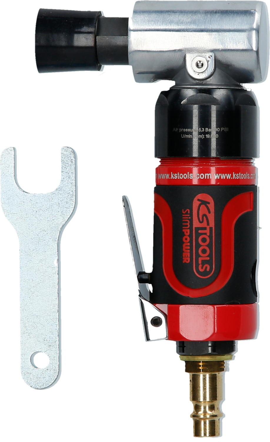 KS Tools SlimPOWER Mini-Druckluft-Schleifmaschine für kleine Pads, 19000 U-min