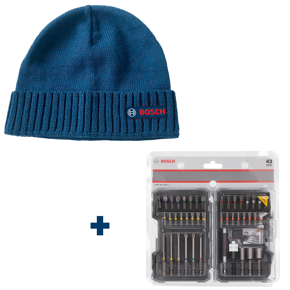Bosch 43 tlg. Schrauberbit-Set inkl. gratis Bosch Beanie - Weihnachts-Set