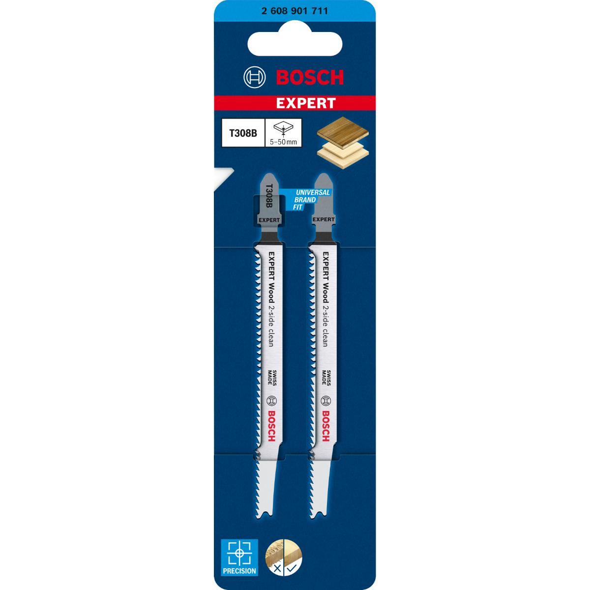 Bosch EXPERT Wood 2-side clean T 308 B Stichsägeblatt, 2 Stk.