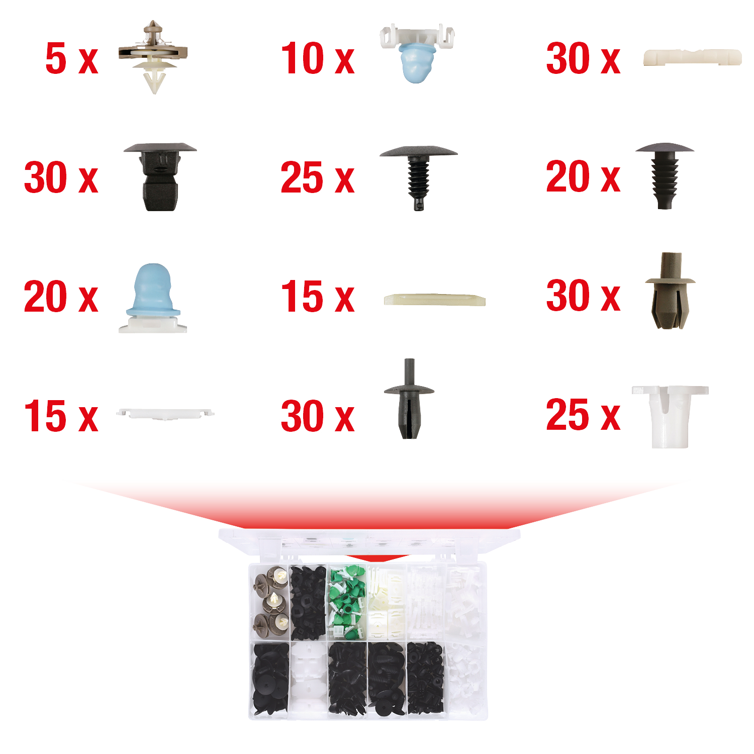 KS Tools Befestigungs-Clip-Satz für Volkswagen, 255-tlg