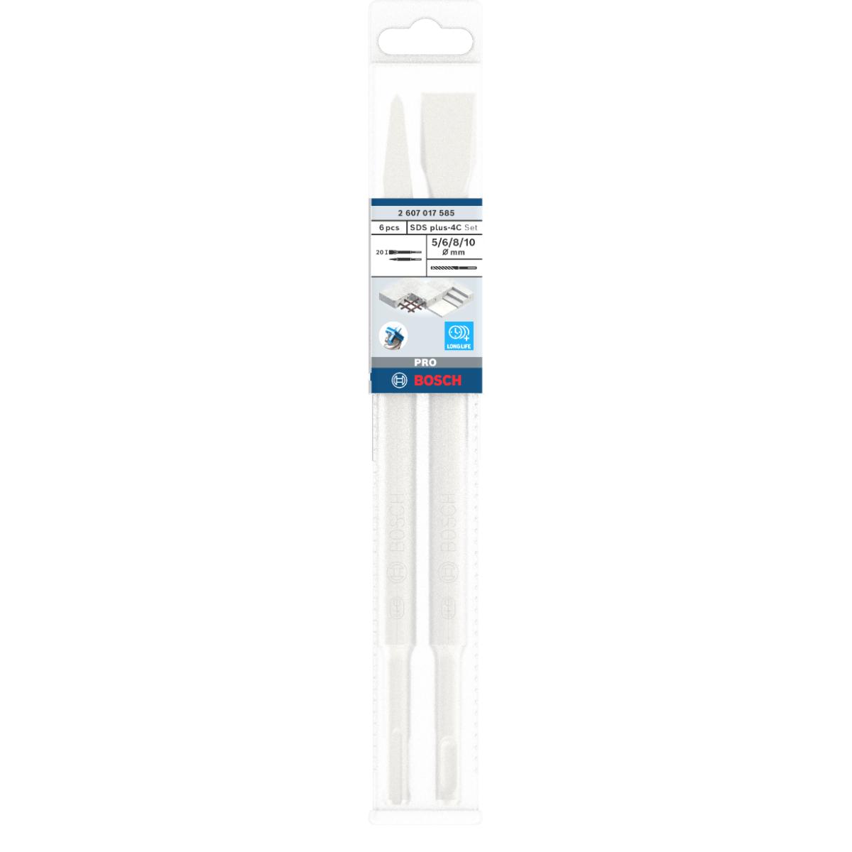 Bosch PRO SDS plus-4C Meißel- und Bohrer, 6-teiliges Set