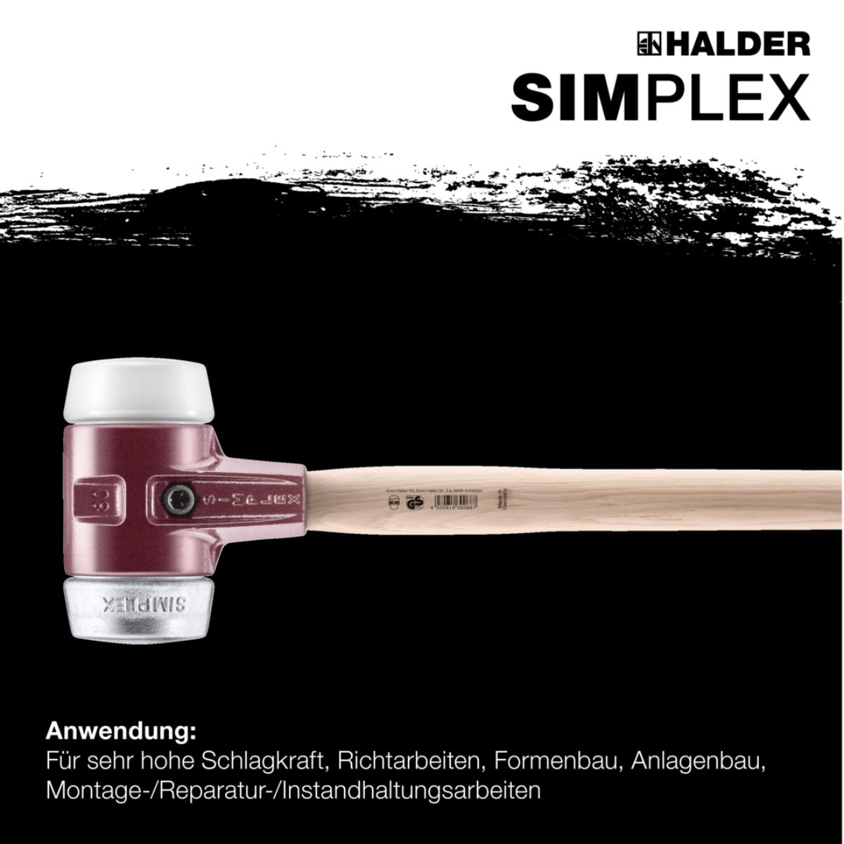 HALDER SIMPLEX - Vorschlaghammer mit Tempergussgehäuse und Hickorystiel, Superplastik/Weichmetall