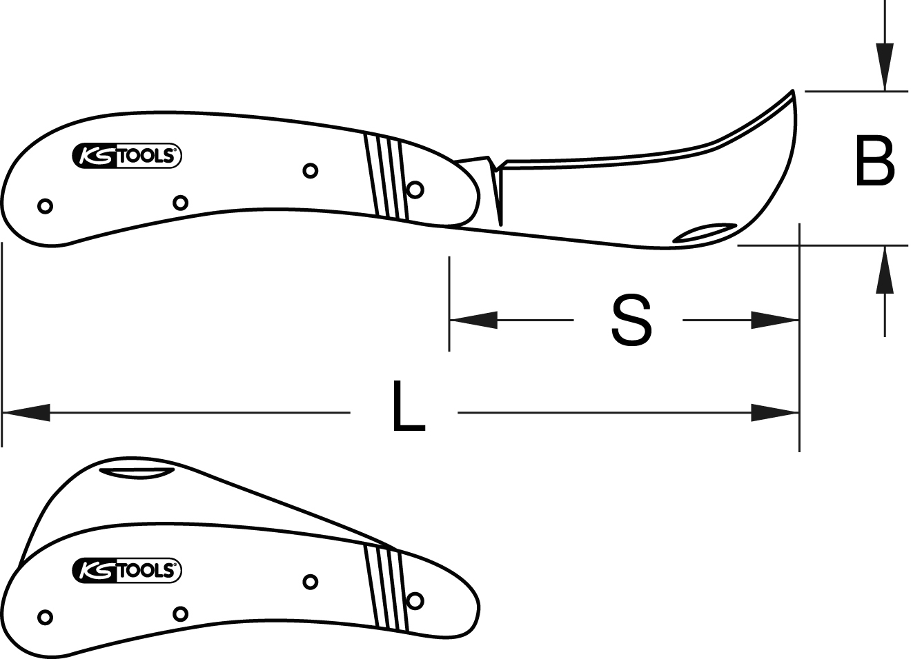 KS Tools Elektriker-Klappmesser, 1 Sichelklinge