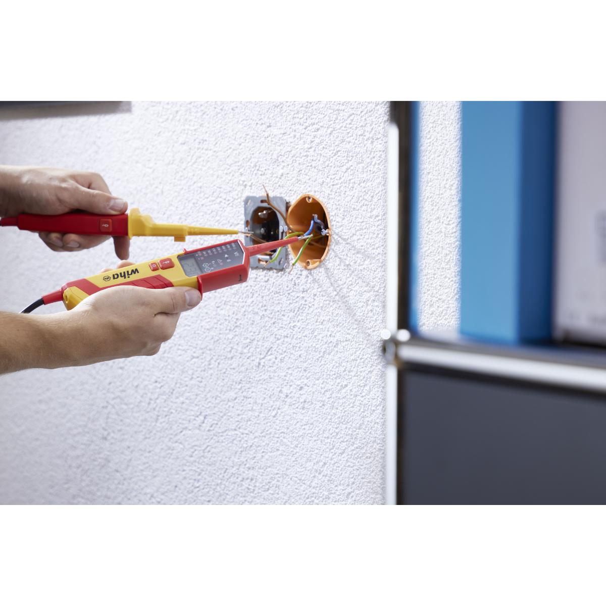 Wiha Spannungs- und Durchgangsprüfer 0,5 - 1.000 V AC, CAT IV mit 2x AAA-Batterien