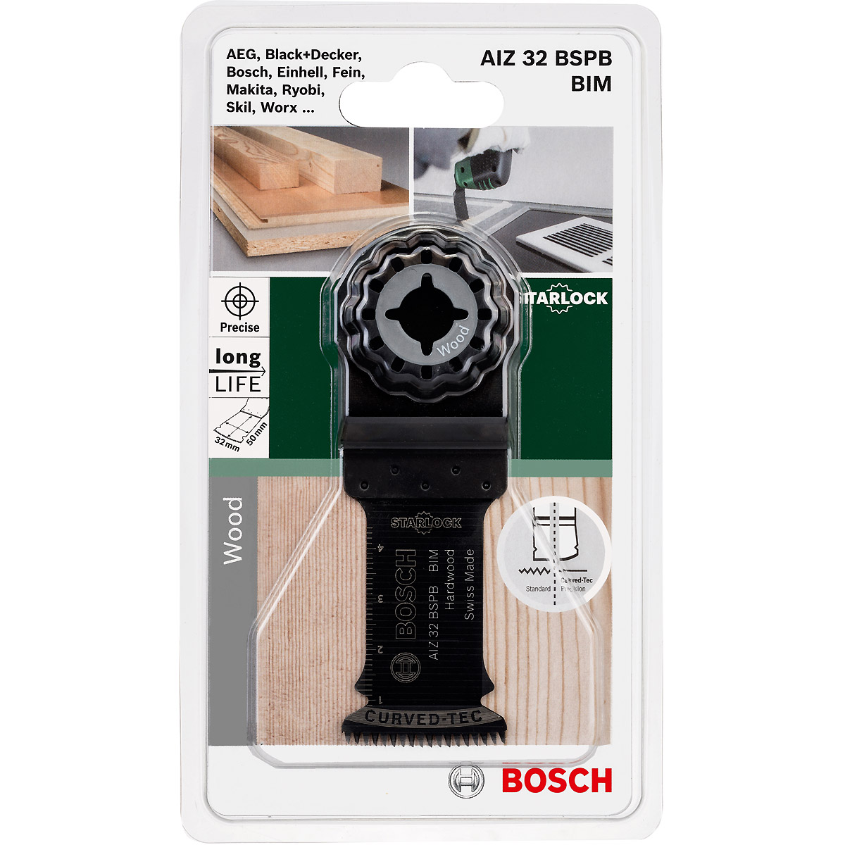 Bosch Tauchsägeblatt AIZ 32 BSPB Starlock BIM, Hard Wood, 50 x 32 mm