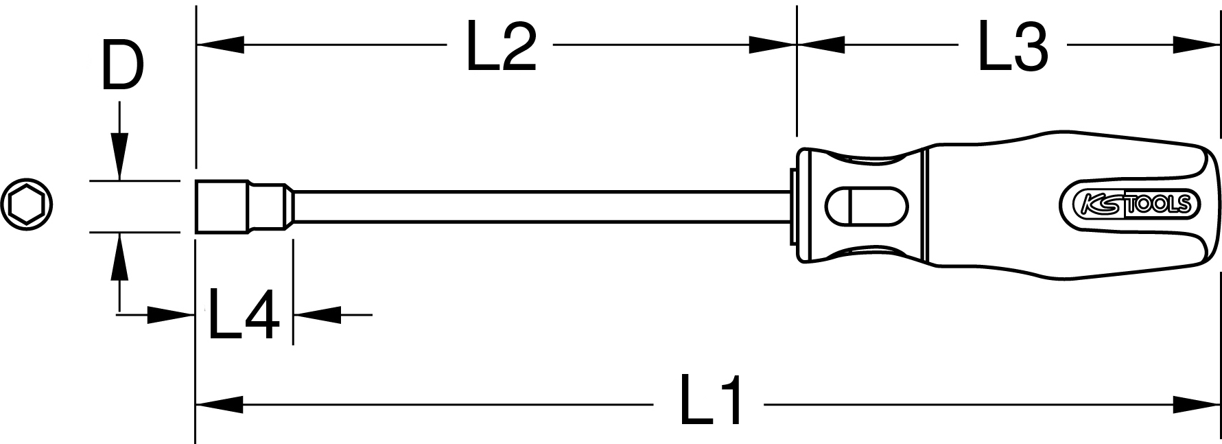KS Tools ERGOTORQUEplus Stecknuss-Schraubendreher