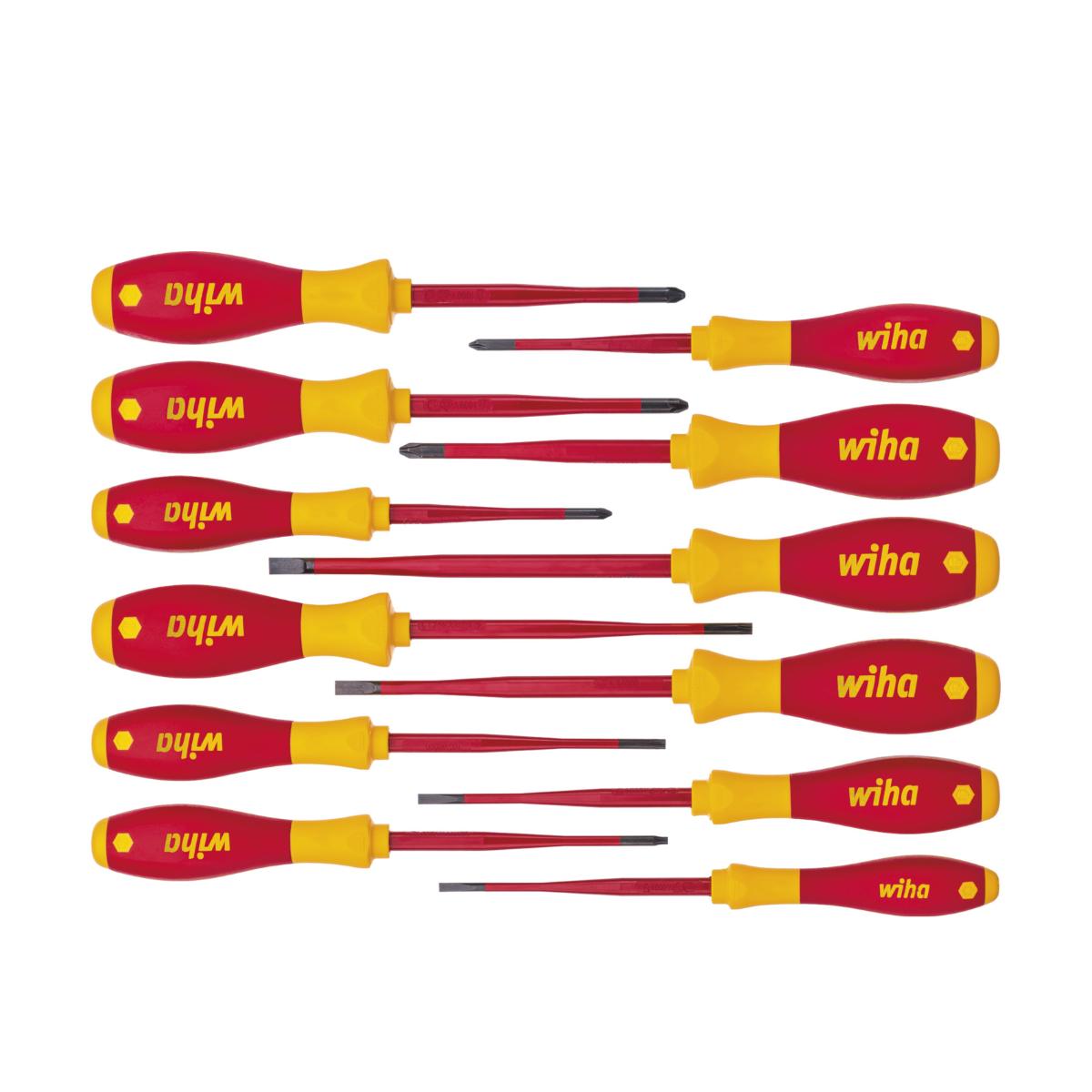 Wiha Schraubendreher Set SoftFinish electric slimFix gemischt 12-teiliges Set