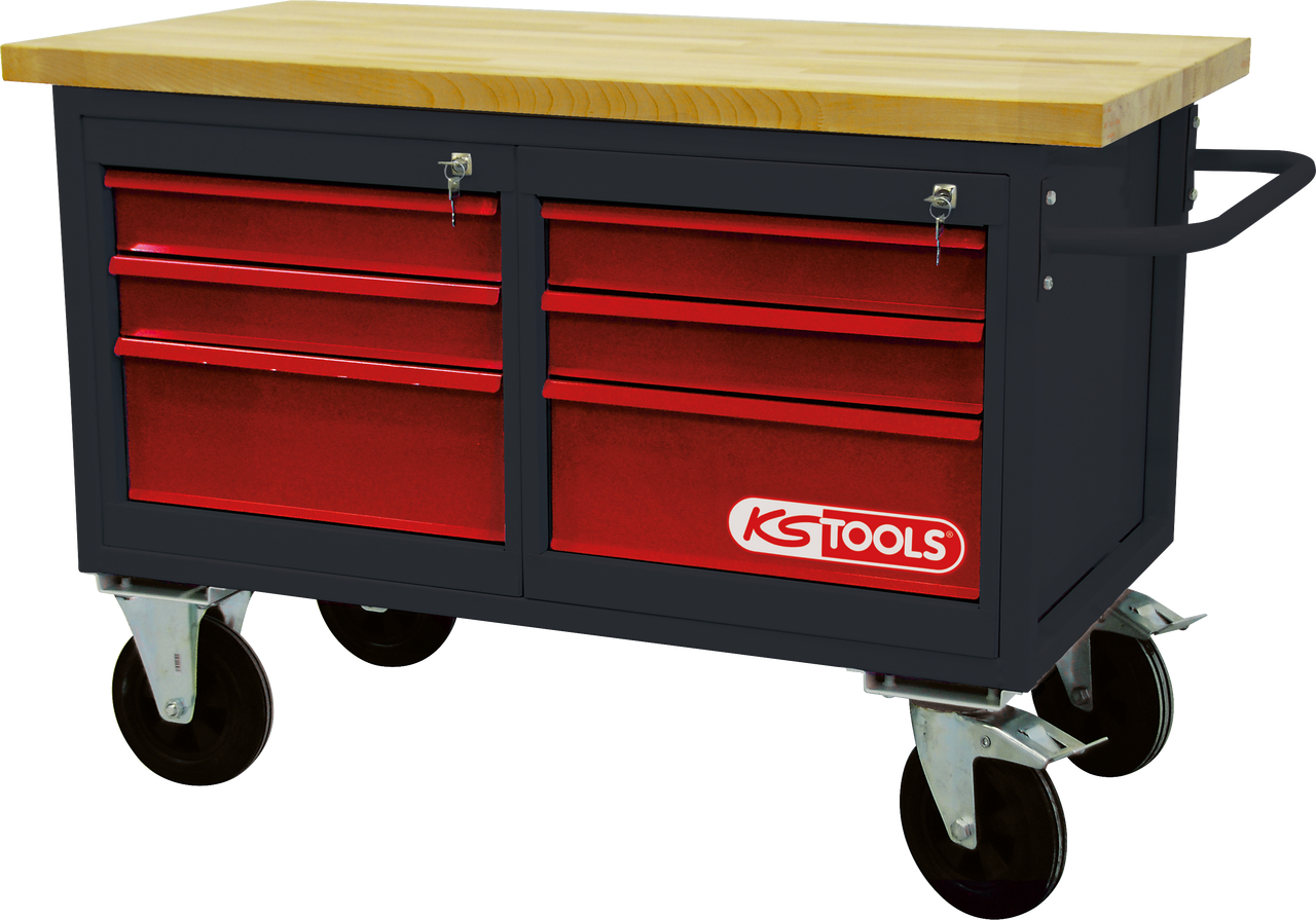 KS Tools Fahrbare Werkbank mit 6 Schubladen