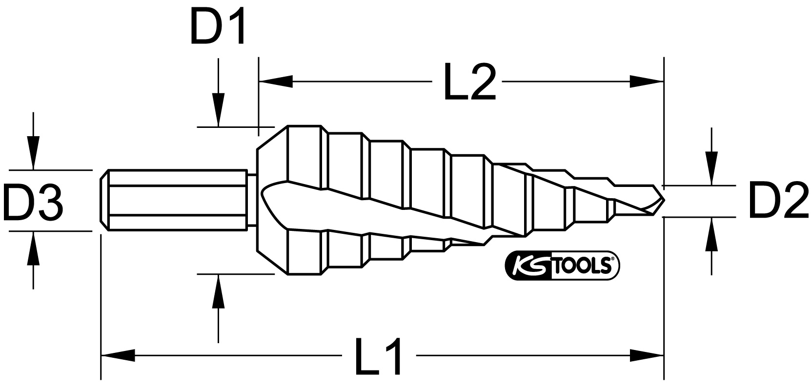 KS Tools HSS Stufenbohrer