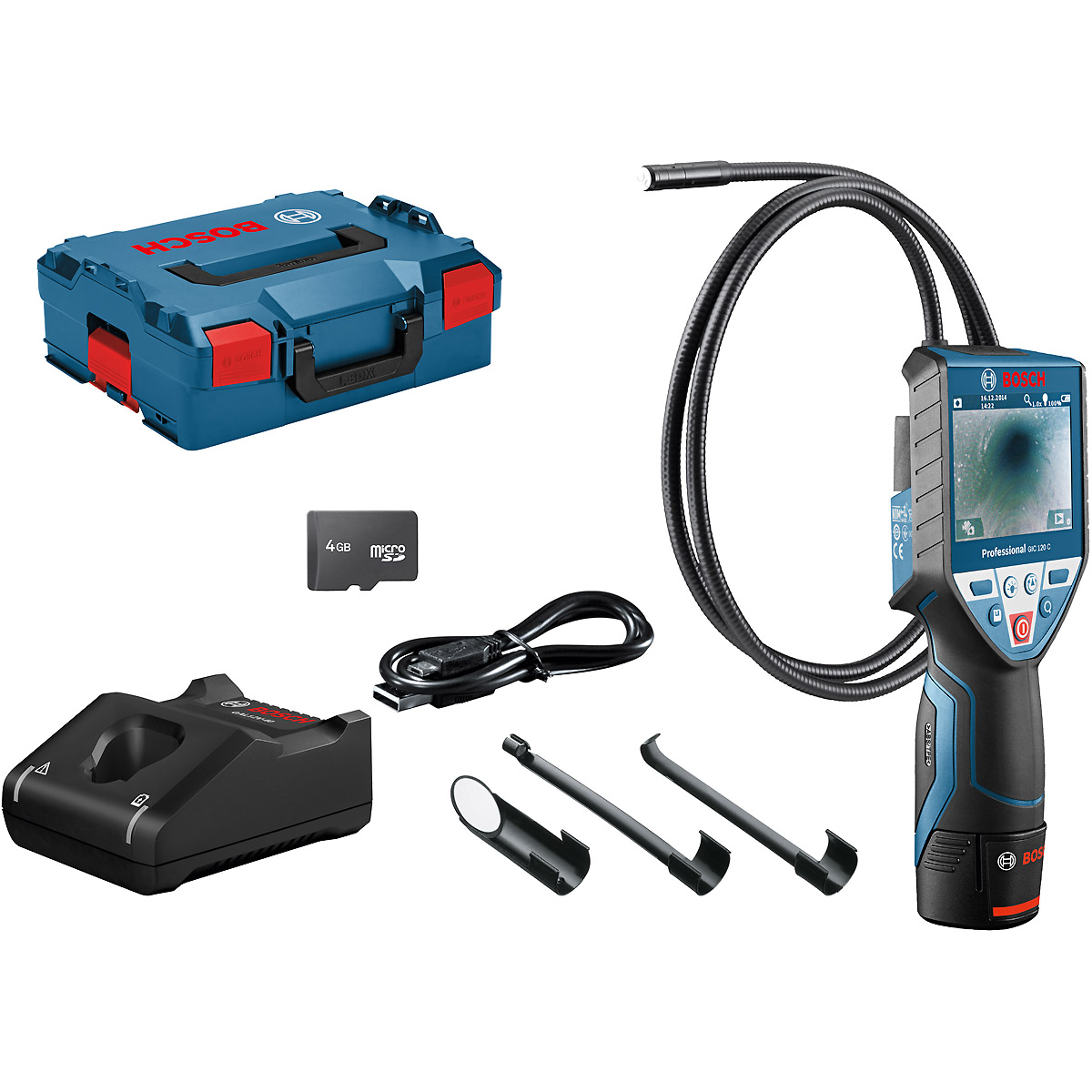 Bosch Akku-Inspektionskamera GIC 120 C, mit 1 x 1.5 Ah Li-Ion Akku, L-BOXX