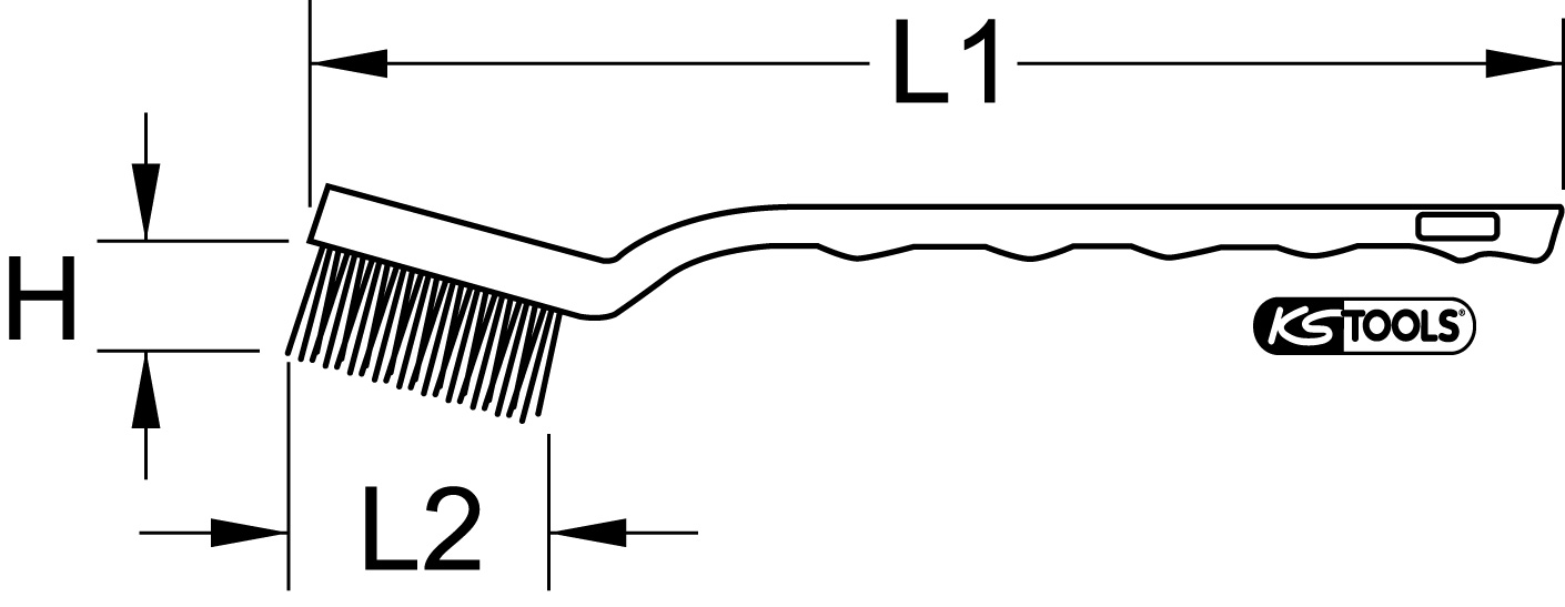 KS Tools Stahldraht Zündkerzen-Drahtbürste-2-reihig, 170mm
