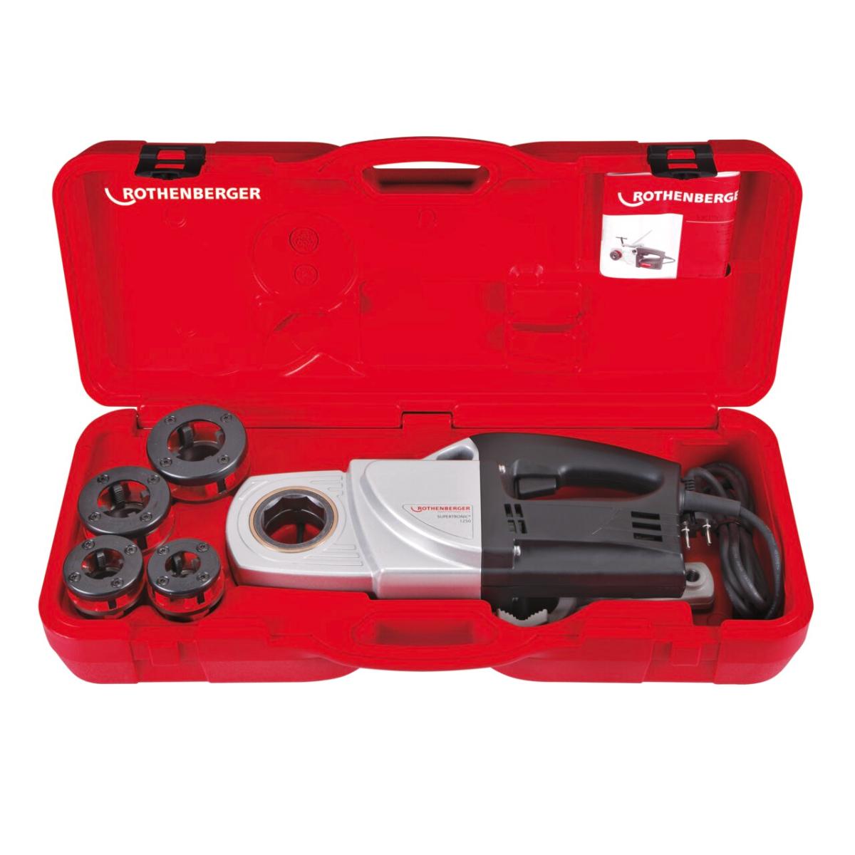 ROTHENBERGER Gewindeschneidkluppe SUPERTRONIC 1250-set, NPT, 1/2 - 1.1/4 Zoll, 220V