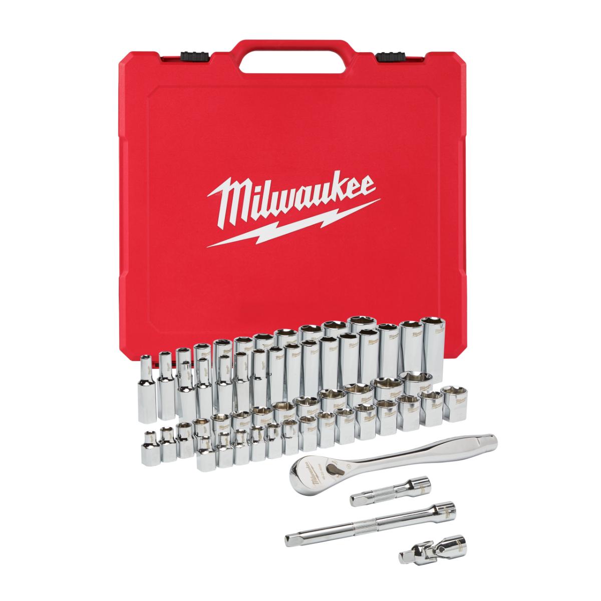 Milwaukee - Ratschen- und Steckschlüssel-Set 3/8 Zoll - 56 teilig