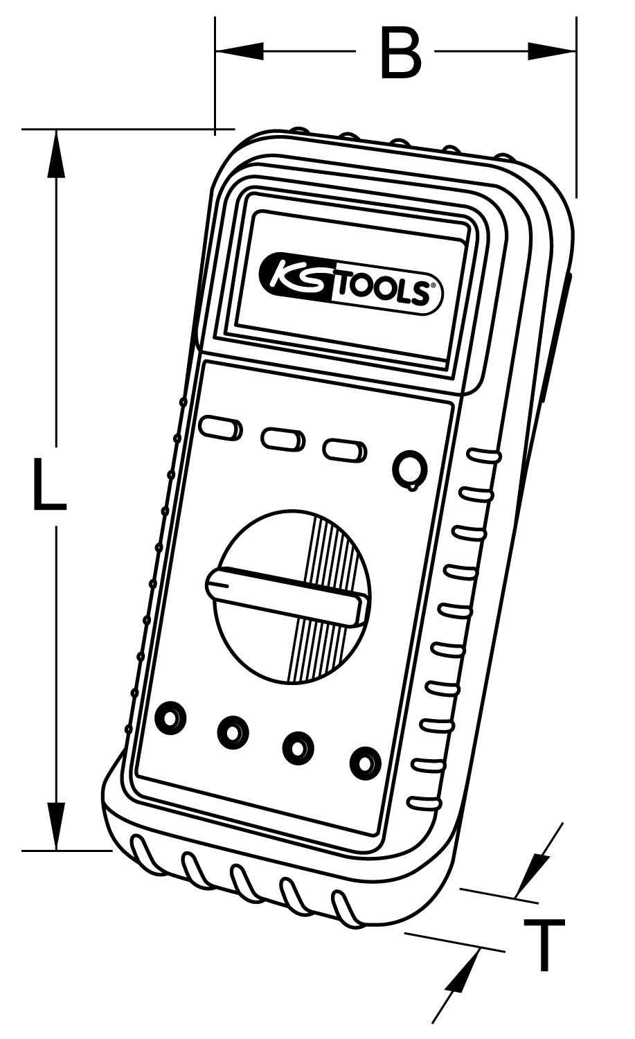 KS Tools Digital Multimeter inkl. Prüfspitzen und Krokodilklemmen