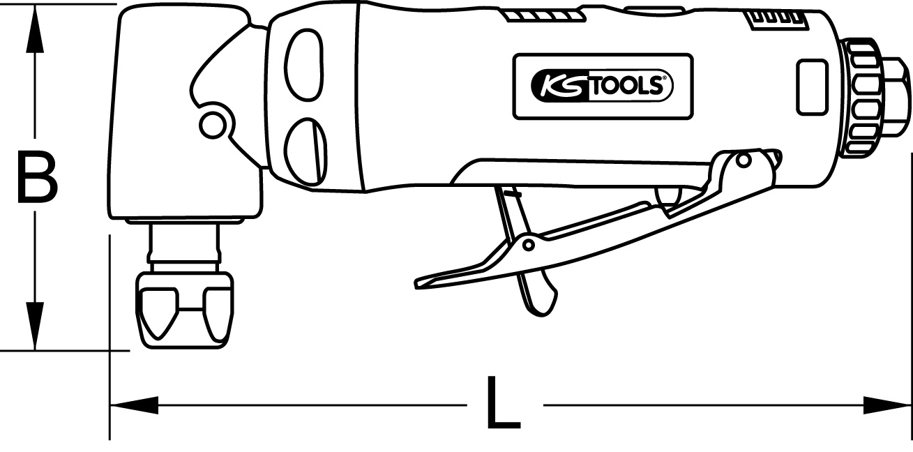 KS Tools Druckluft-Winkelstabschleifer, 18.000 U-min