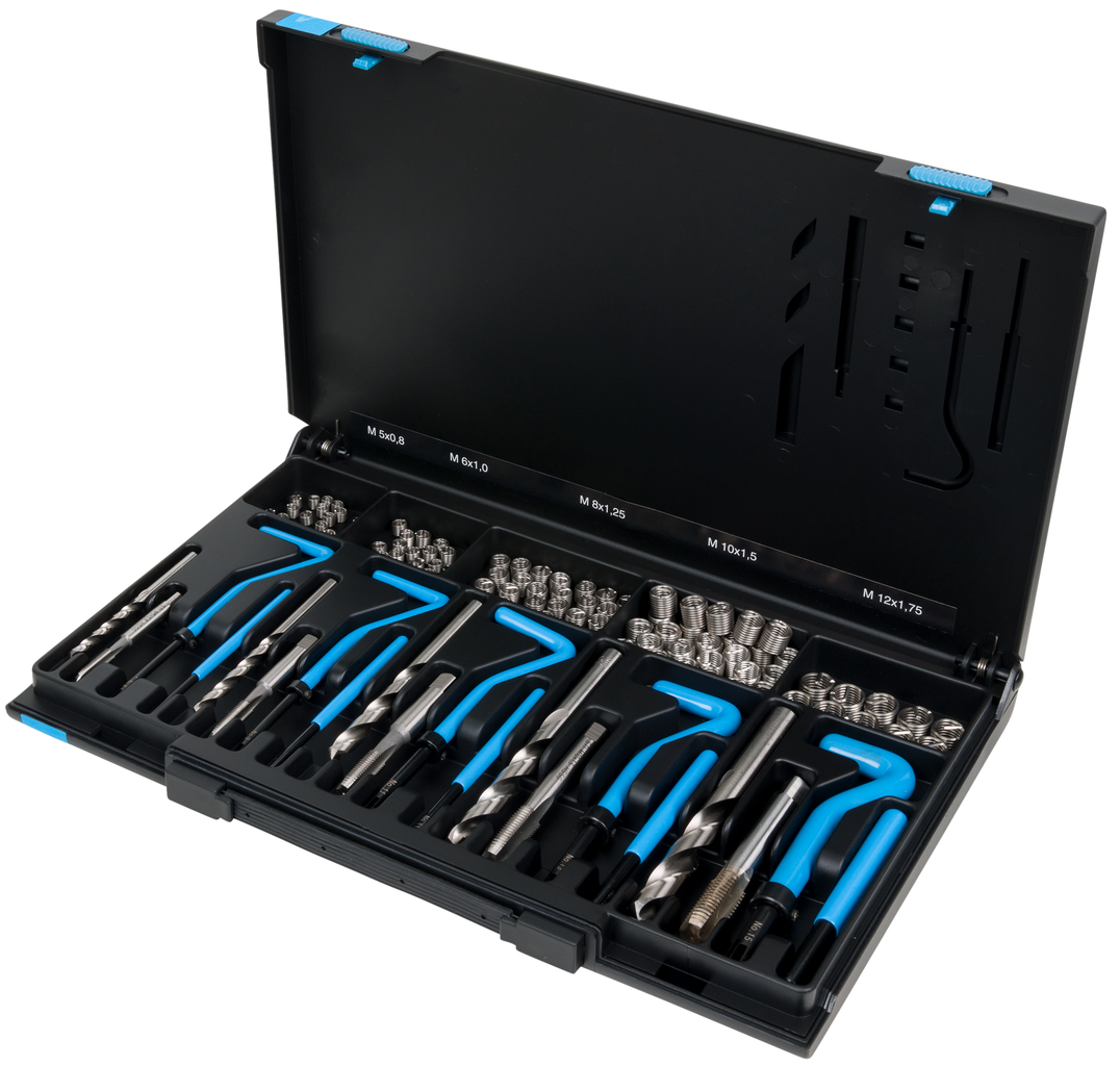 KS Tools Nirostahl Gewinde-Reparatur-Satz M5-M12, 130-tlg