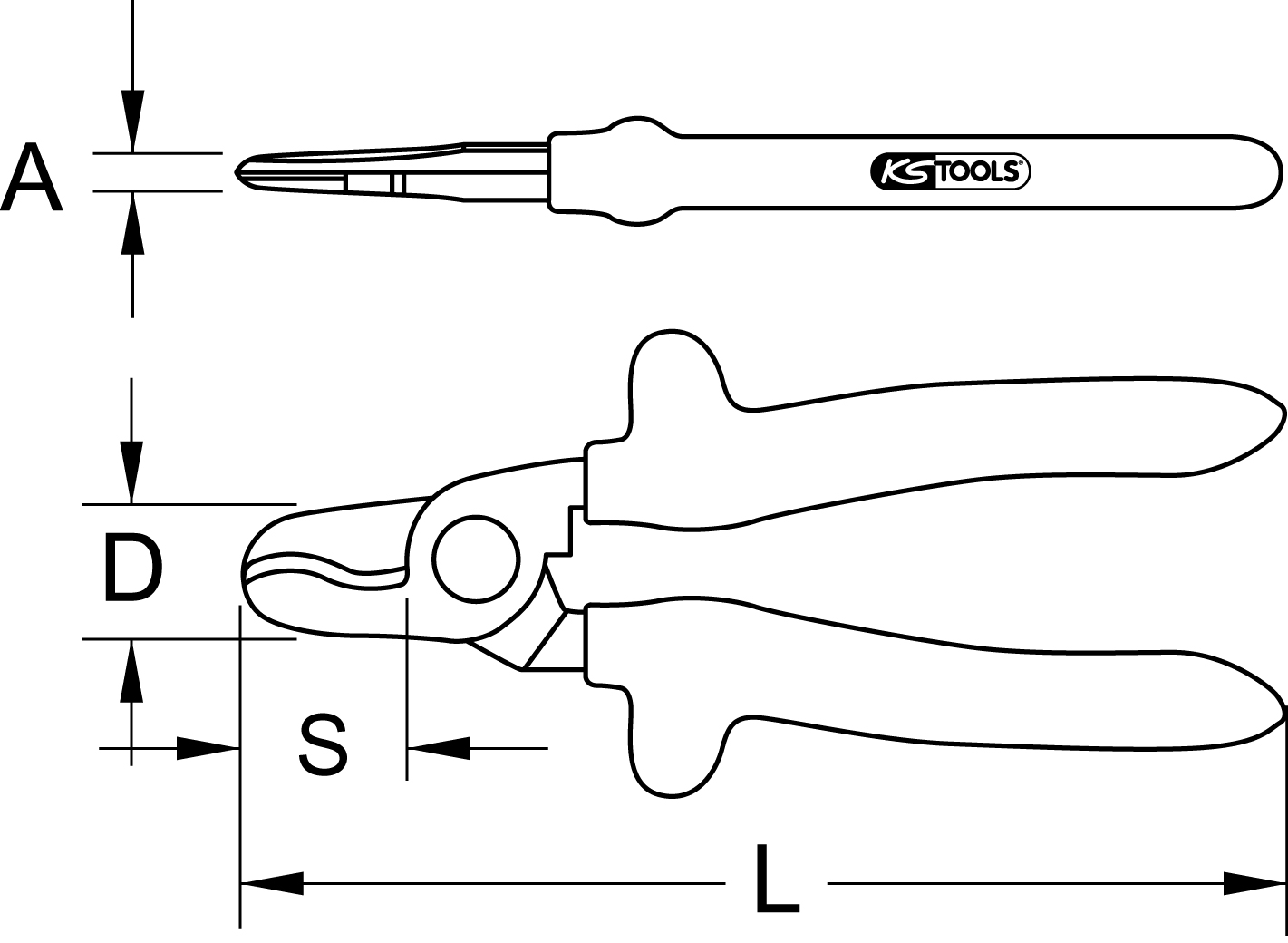 KS Tools 1000V Einhand-Kabelschneider, 165mm