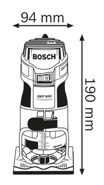 Bosch Kantenfräse GKF 600, mit Handwerkerkoffer