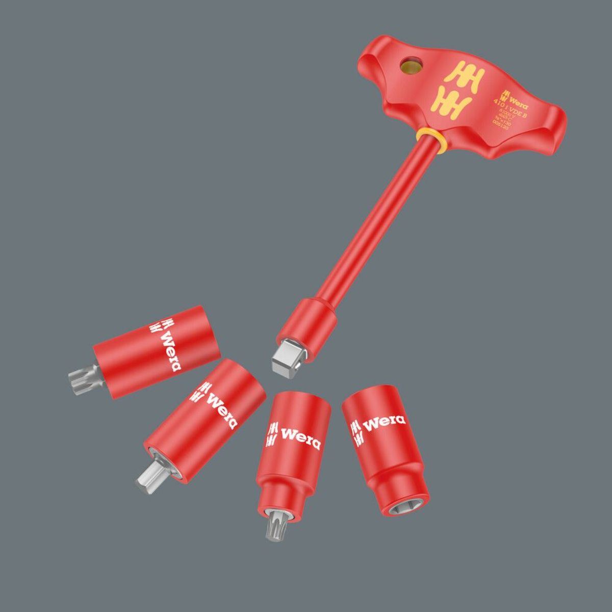Wera 410 i VDE B VDE-isolierter Quergriff-Adapterschraubendreher für 3/8" Steckschlüsseleinsätze