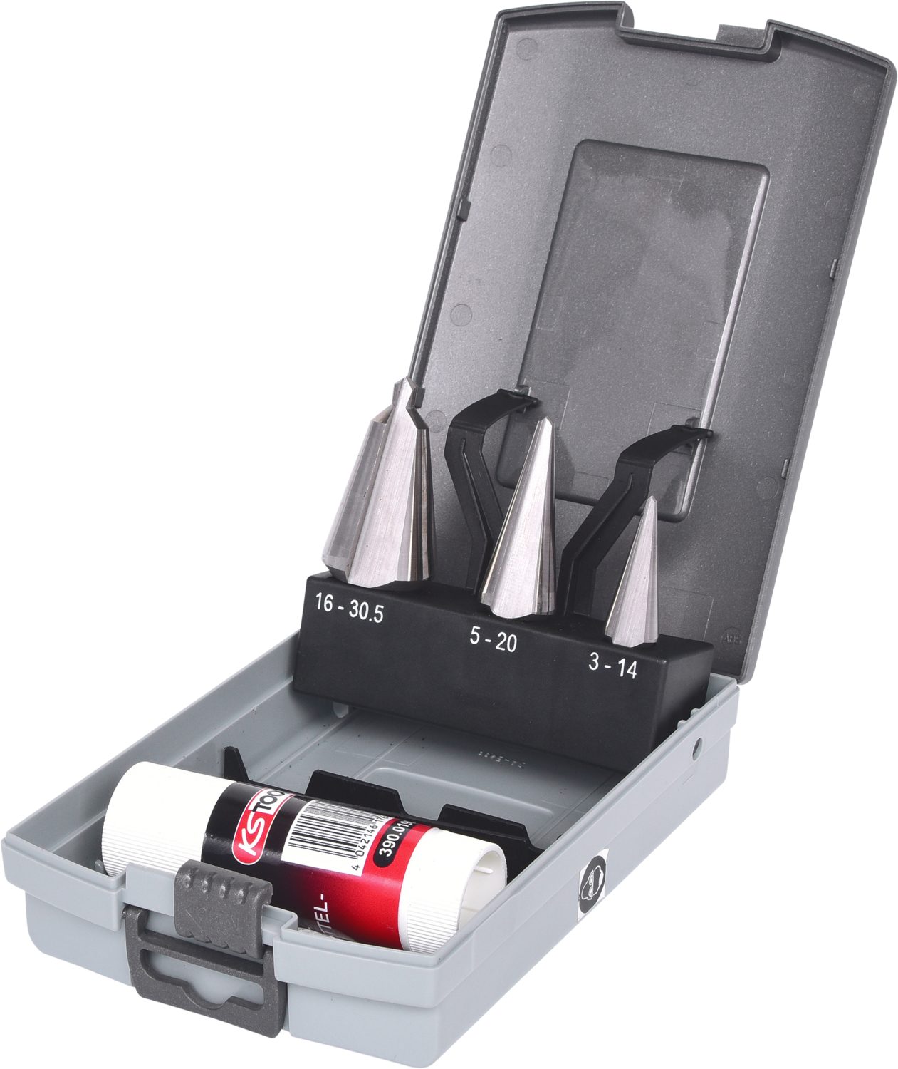 KS Tools HSS Blechschälbohrer-Satz, Kunststoffkassette 4-tlg