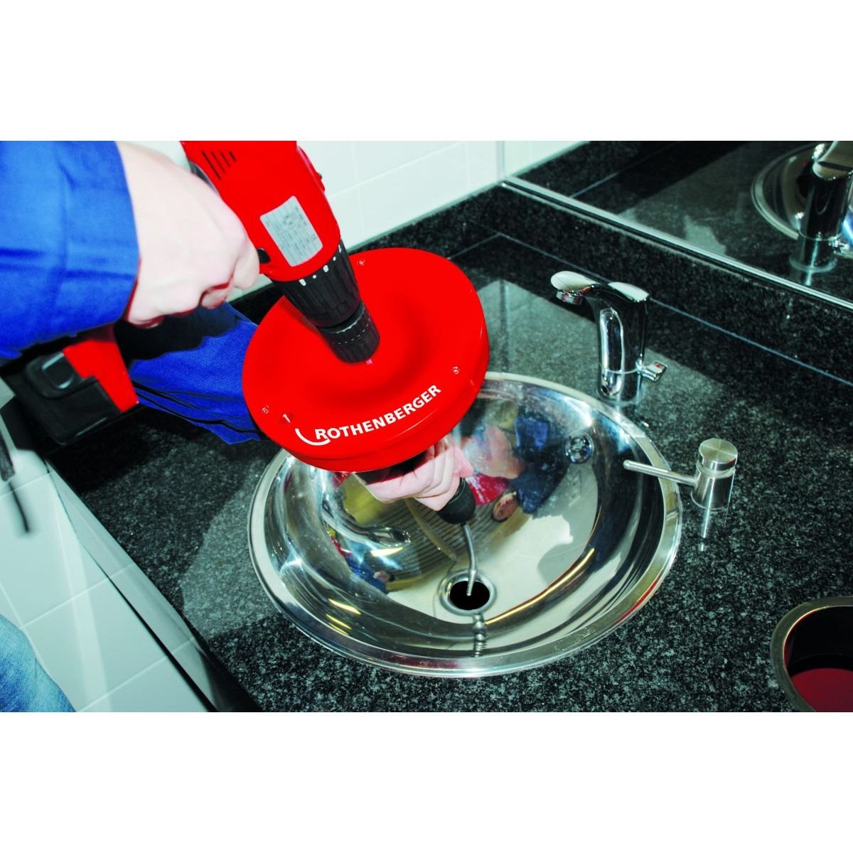 ROTHENBERGER ROSPI 6 H+E Plus, Hand- und Elektro-Rohrreinigungsgerät, 4,5m