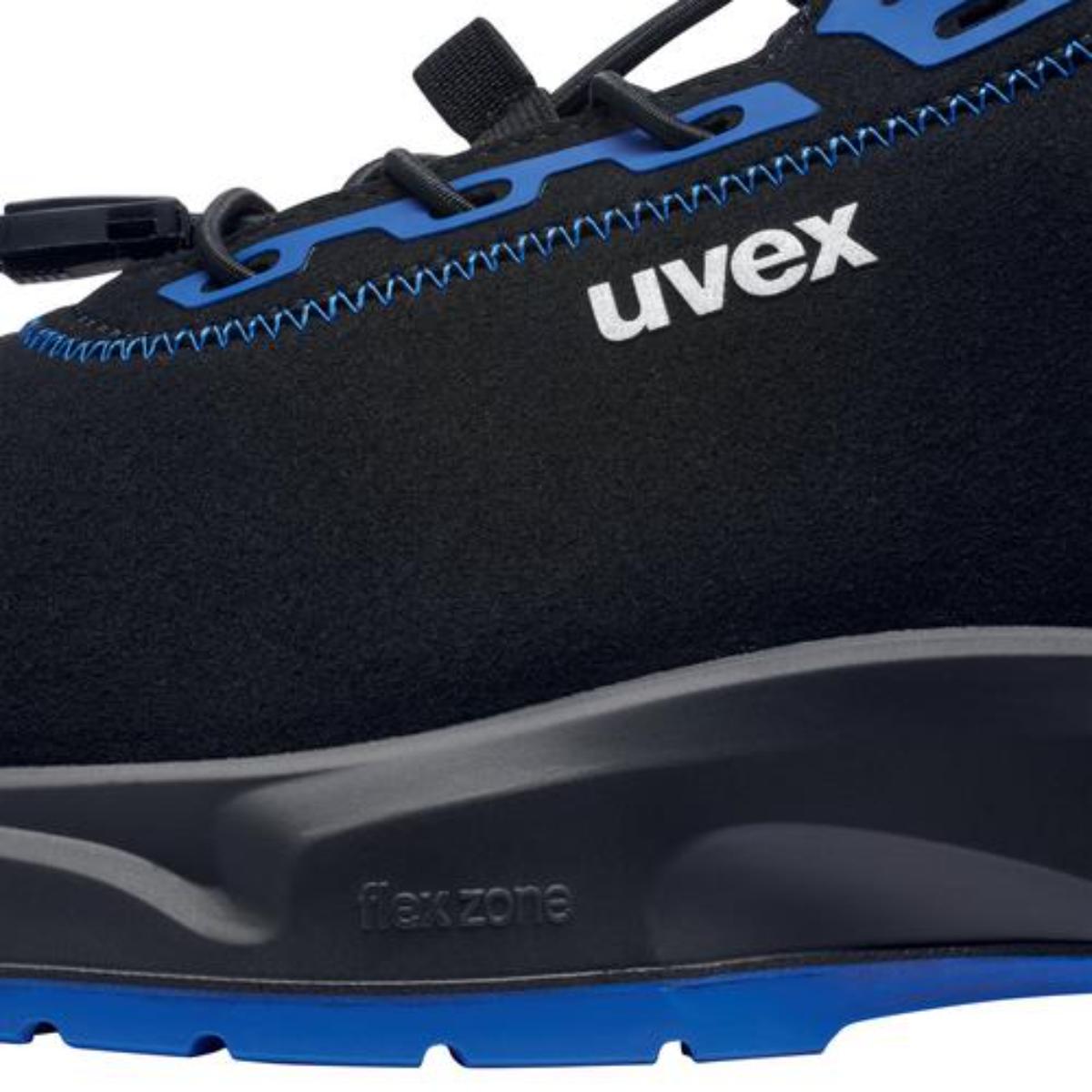uvex 1 x-craft Sicherheitsschuh Halbschuhe S2, schwarz/blau