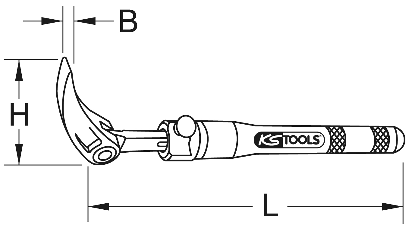 KS Tools Teleskop Gelenk-Rollkopf-Hebeleisen