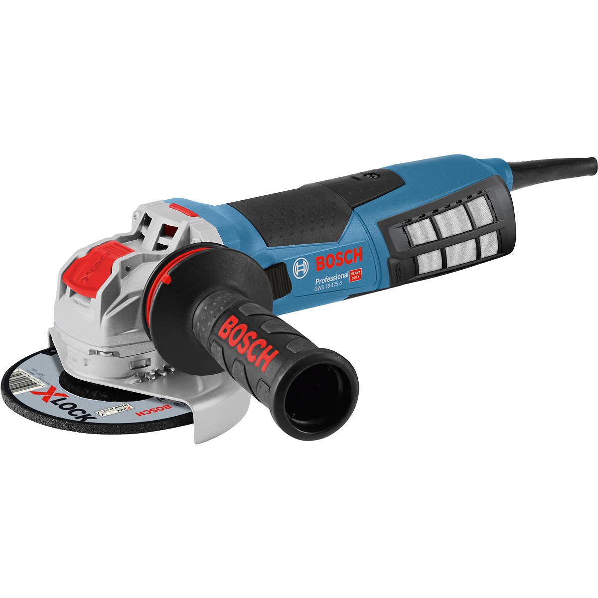 Bosch Winkelschleifer GWX 19-125 S, 1900-W, X-LOCK,mit Zusatzhandgriff, Schutzhaube