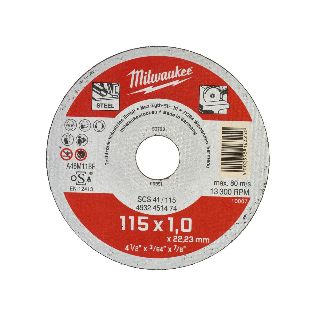 Milwaukee - Display Metalltrennscheibe 115x1mm Contractor - 200 Stück