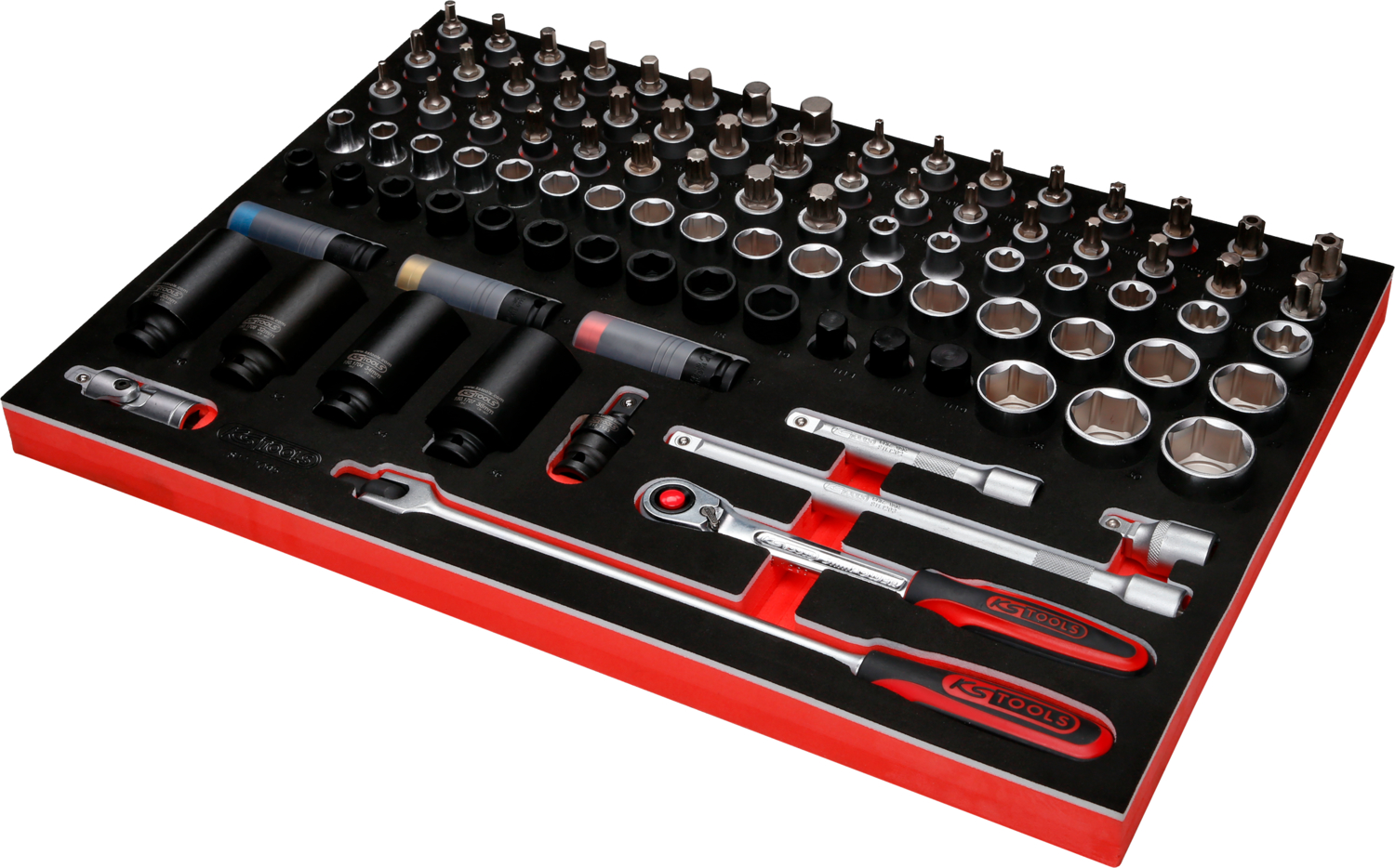 KS Tools 1-2'' Steckschlüssel-Satz in Schaumstoffeinlage, 95-tlg