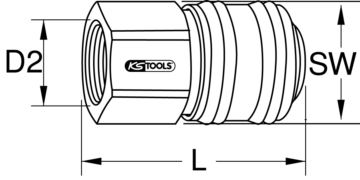 KS Tools Messing-Kupplung mit Innengewinde