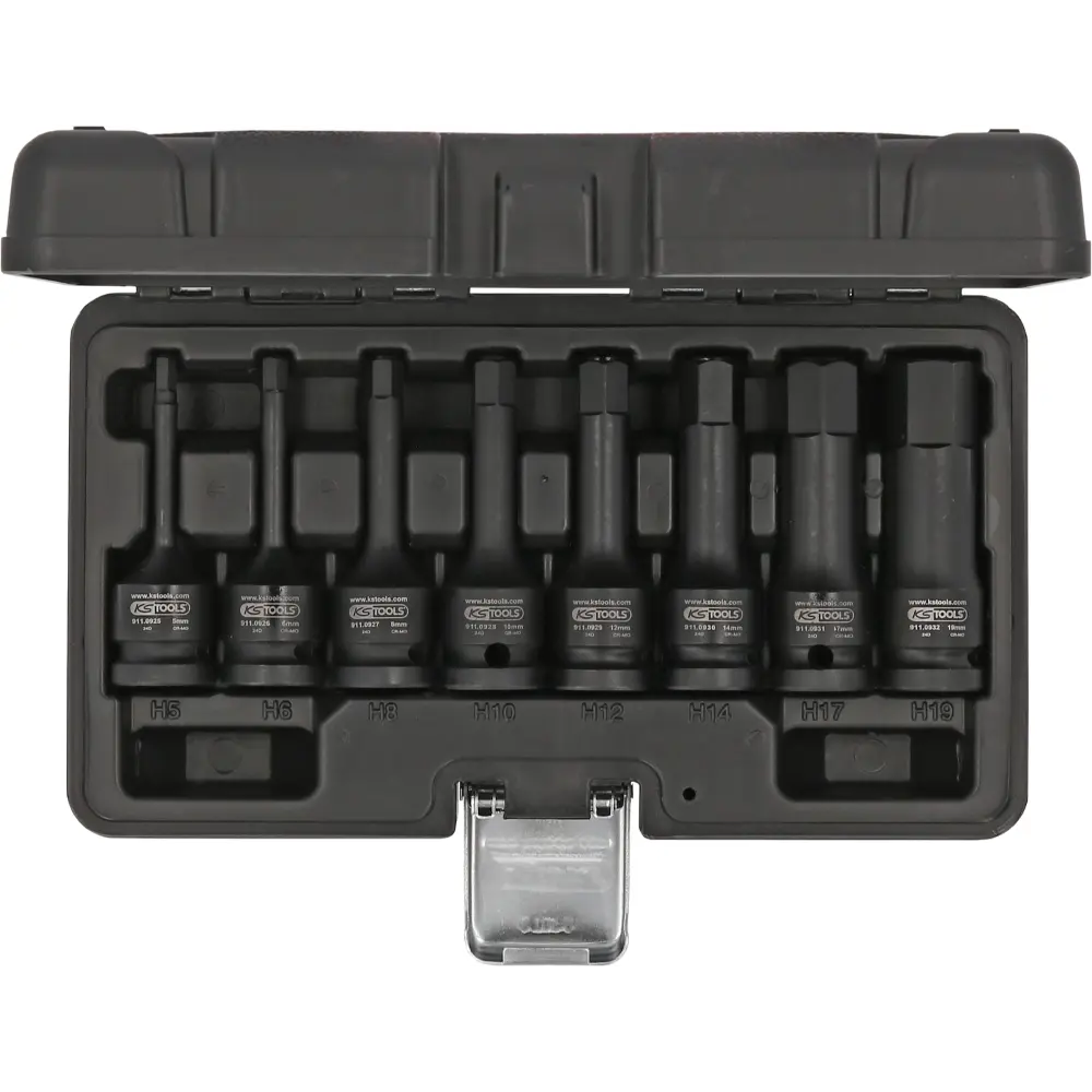KS TOOLS 1/2" Kraft-Bit-Stecknuss-Satz, lang, 8-tlg