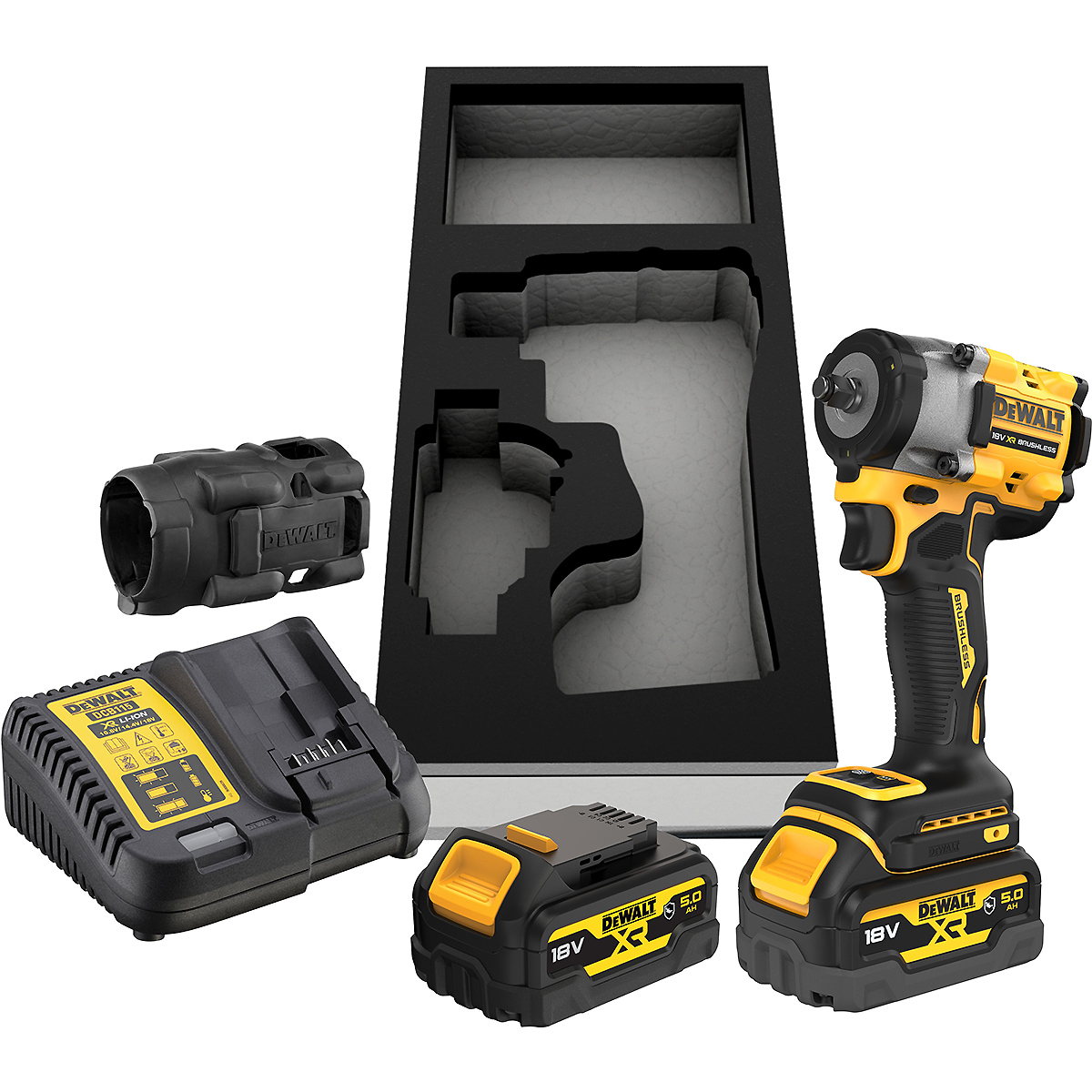DEWALT Akku-Schlagschrauber 3/8 Zoll XR 18V 406Nm Spezialausführung + 2 Akku + Schnellladegerät