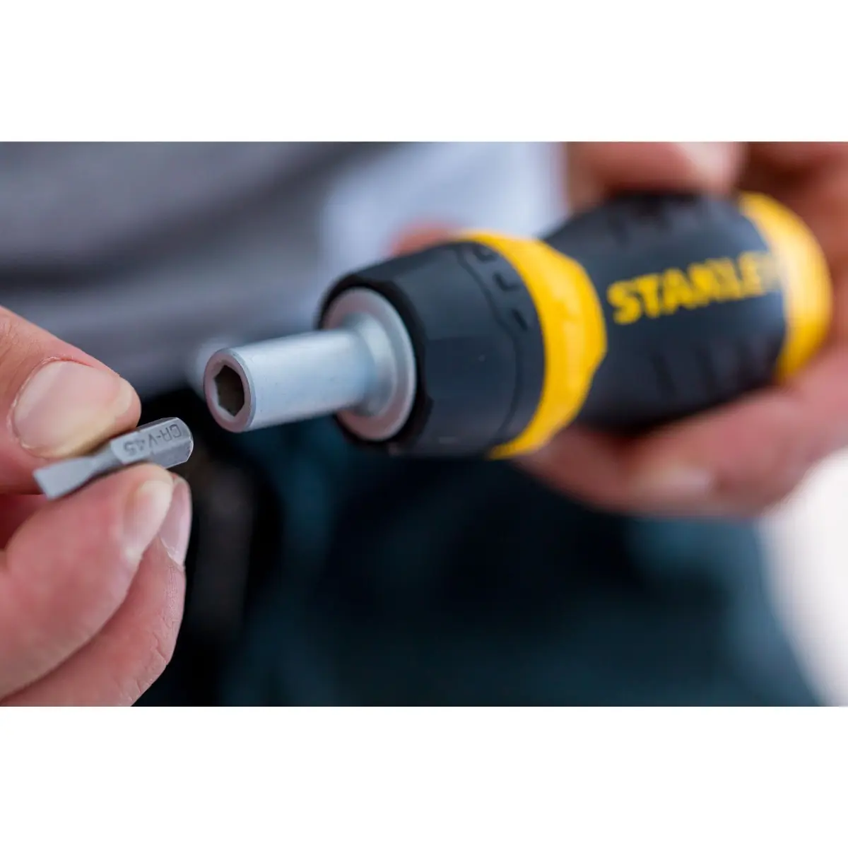 STANLEY Bit-Schraubendreher kurz 6 Bits Ratsche Schl. Phillips